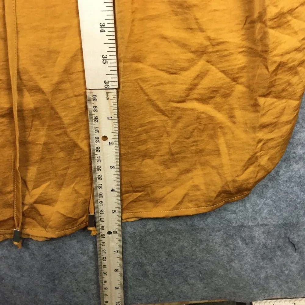 Mossimo Dress S Casual Cocktail Halter Mustard Gold Sleeveless A Line Drawstring